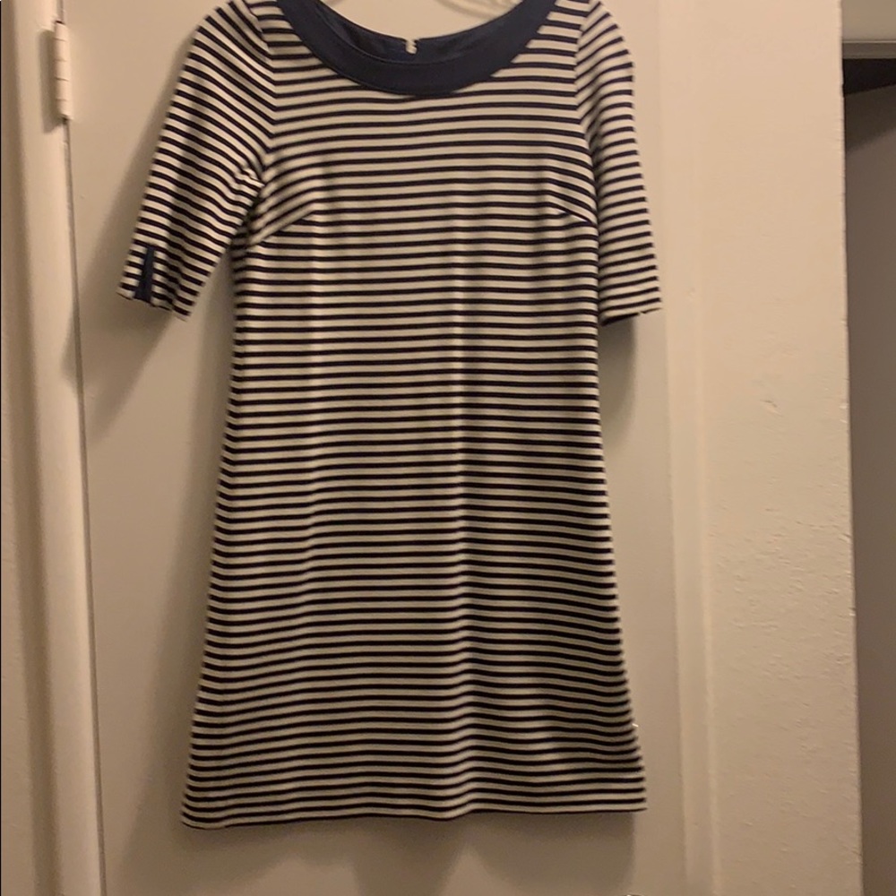 Blue and white stripped dress